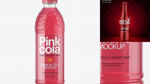 1763+ PET Bottle with Pink Cola PSD Mockup Digital Resource Free Download