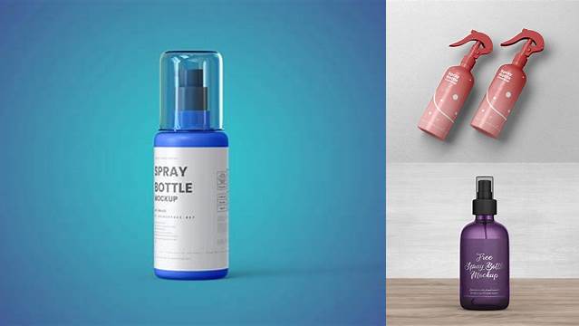 1767+ Plastic Spray Bottle PSD Mockup Creative Design Mockup