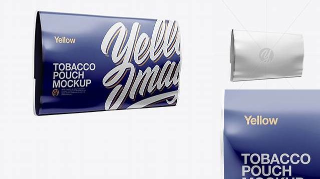 1768+ 50g Tobacco Pouch PSD Mockup Half Side View Best Free Mockup PSD