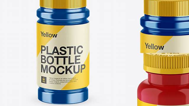 1769+ Glossy Metallic Pill Bottle PSD Mockup High-Angle Shot Creative PSD Resources