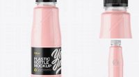 1770+ 360ml Plastic Bottle with Strawberry Cocktail PSD Mockup Free Mockup Templates