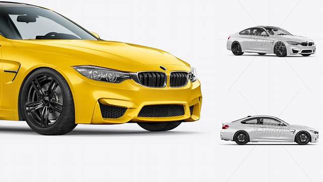 1778+ BMW M4 PSD Mockup Half Side View Professional Quality Freebie PSD File