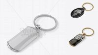 1779+ Glossy Keyring PSD Mockup Halfside View High-Angle Shot Editable Photoshop Template Freebie