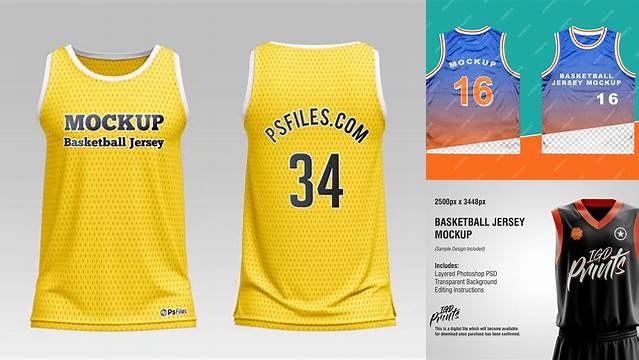 1780+ Men’s Basketball Jersey PSD Mockup Front View Custom Design Freebie PSD