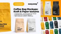 1784+ 16oz Paper Coffee Bag PSD Mockup Half Side View Versatile Photoshop File