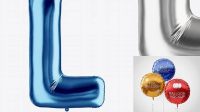 1785+ Letter L Foil Balloon PSD Mockup Exclusive Free Creative Resource