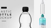 1792+ Clear Plastic Bottle with Pump PSD Mockup Front View Free Professional PSD Download