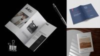 1795+ A4 Brochure PSD Mockup High-Angle Shot Smart Object Free Photoshop File