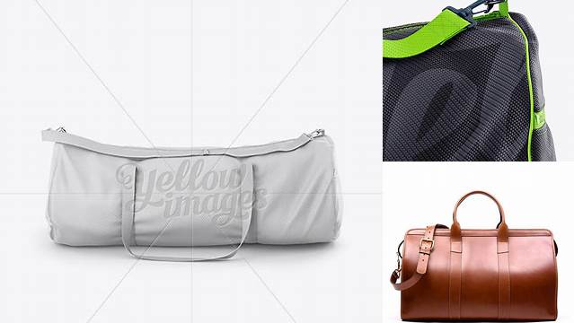 1795+ Duffle Bag Front View Best Free Mockup PSD