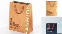 1795+ Kraft Paper Shopping Bag With Rope Handle PSD Mockup Photoshop Resource Free