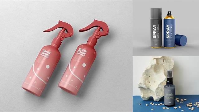 1795+ Spray Bottle PSD Mockup Editable Photoshop Free Mockup