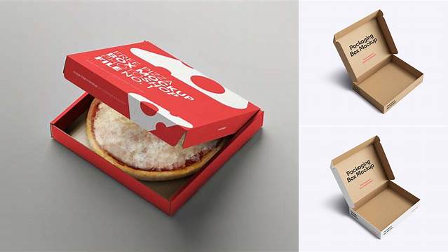 1798+ Opened Box with Snack PSD Mockup Top View Digital Download