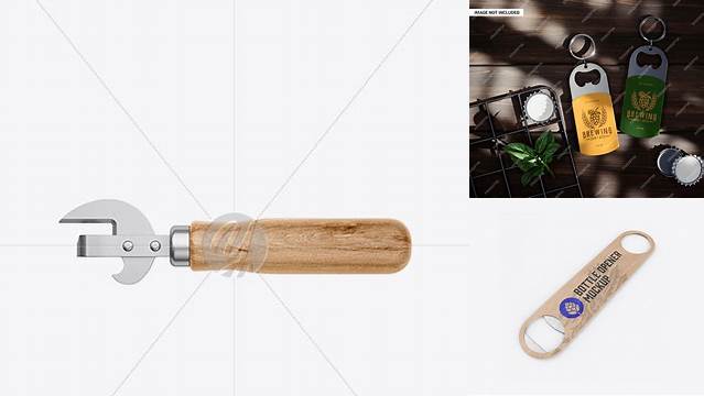 1803+ Bottle Opener With Wooden Handle PSD Mockup Unique High-Resolution Design Freebie