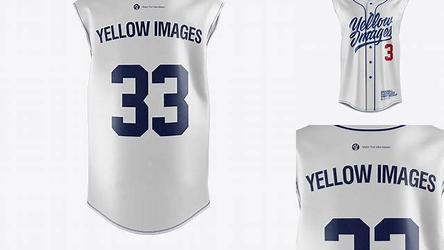 1804+ Baseball Sleeveless Shirt PSD Mockup Back View Modern Photoshop Resource