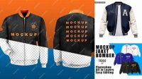 1804+ Mockup Jaket Bomber Psd High-Quality Creative PSD