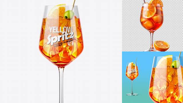 1804+ Spritz Cocktail Glass PSD Mockup Professional Design PSD