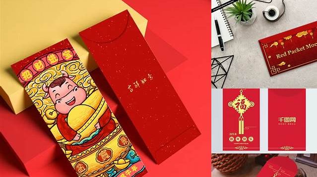 1807+ Red Packet Mockup Mockup PSD