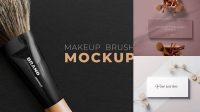 1808+ Cosmetic Brush with Paper Card PSD Mockup Easy-to-Edit PSD