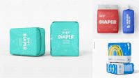 1808+ Diaper Mockup Downloadable PSD Design Template