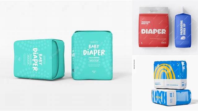 1808+ Diaper Mockup Downloadable PSD Design Template