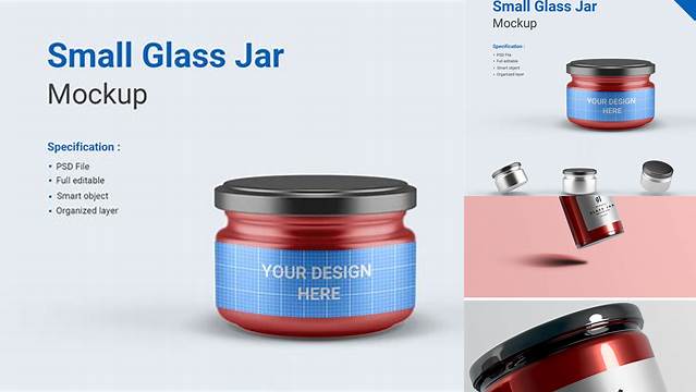 1808+ Small Aluminum Storage Jar PSD Mockup PSD Download