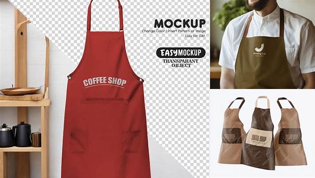 1813+ Coffee Apron Mockup Smart PNG Image