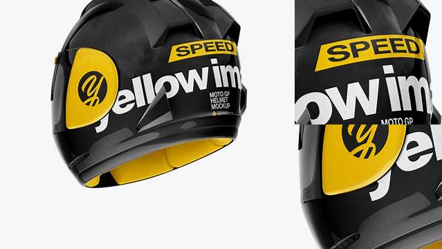 1816+ Moto GP Helmet PSD Mockup Back View Exclusive PSD Design Freebie