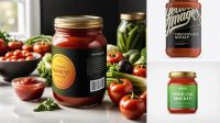 1818+ Tomato Sauce Jar PSD Mockup PSD Free Download