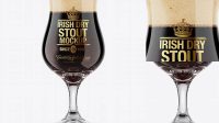 1818+ Tulip Glass With Irish Dry Stout Beer PSD Mockup Stylish PSD for Free