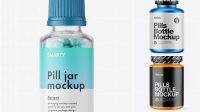 1820+ Matte Pills Bottle With Shrink Sleeve PSD Mockup Include TIFF