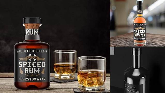 1822+ Clear Glass Bottle With Black Rum PSD Mockup Free Graphic Mockup PSD