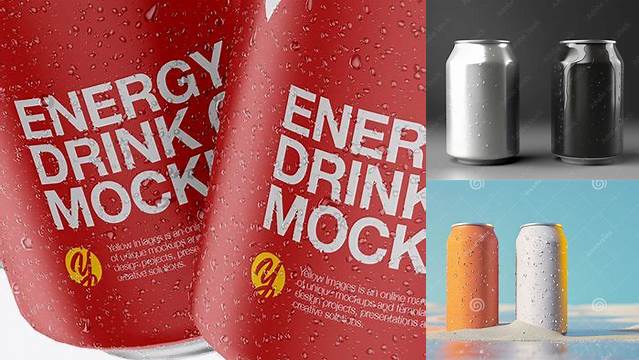 1823+ Two Aluminium Cans With Condensation & Metallic Finish PSD Mockup Download Free