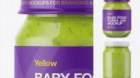 1825+ Baby Food Brussels Sprouts Puree Jar PSD Mockup Download Free