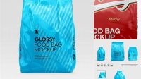 1827+ 2oz Glossy Food Bag PSD Mockup Front View Free Graphic Mockup PSD