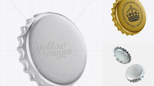 1827+ Metallic Bottle Cap Half Side View Download Premium PSD Resource