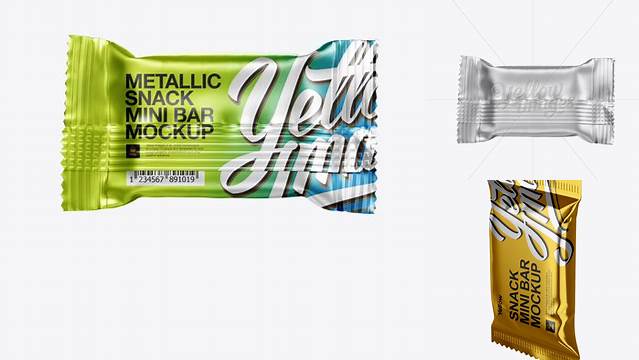 1830+ Small Metallic Snack Bar PSD Mockup Back View Creative Design PSD Free Download