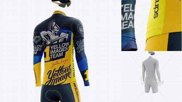 1837+ Men’s Full Cycling Kit with Cooling Sleeves PSD Mockup Hero Back Shot Advanced Editable Template Free