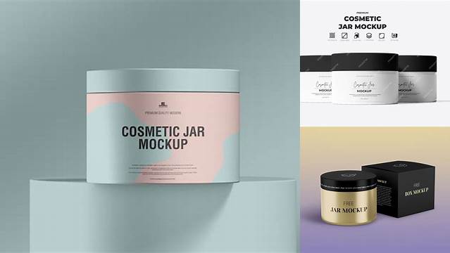 1846+ Ceramic Cosmetic Jar PSD Mockup Exclusive Free Photoshop Mockup