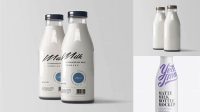 1846+ Matte Milk Bottle with Paper Lid PSD Mockup Free Digital Resource for Designers