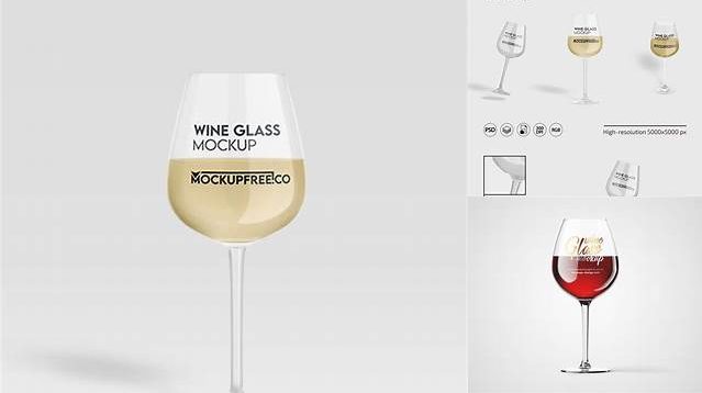 1846+ White Wine Glass PSD Mockup Creative and Modern PSD Freebie