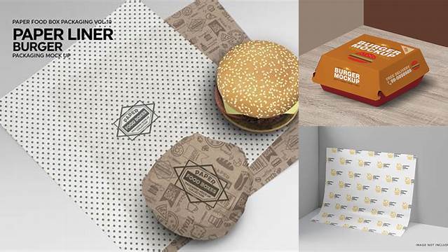 1848+ Burger Paper Liner Packaging Mockup Free Easy Editable