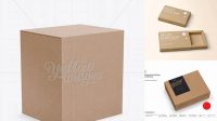 1848+ Kraft Box With Book PSD Mockup Half Side View High-End Creative PSD Template