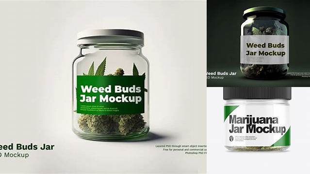 1849+ Weed Jar Mockup Elegant Photoshop Mockup