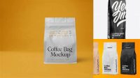 1850+ 500g Glossy Coffee Bag PSD Mockup Half Side View Elegant PSD Mockup