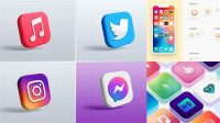 1852+ App Icon Mockup Free PSD