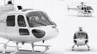 1854+ Eurocopter AS350 PSD Mockup Front 3/4 View Smart Layer Mockup Free