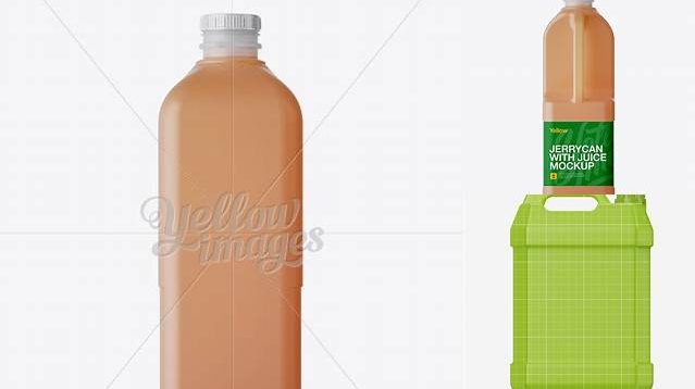 1855+ 2L Frosted Plastic Juice Jug PSD Mockup Front and Back Views Creative PSD Resources