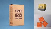 1855+ Paper Box with Window PSD Mockup Front View Creative Design Mockup