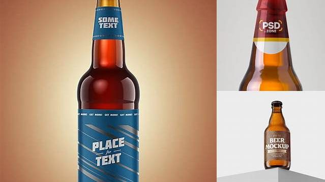 1858+ Glossy PET Beer Bottle PSD Mockup Free PSD Mockup Resource