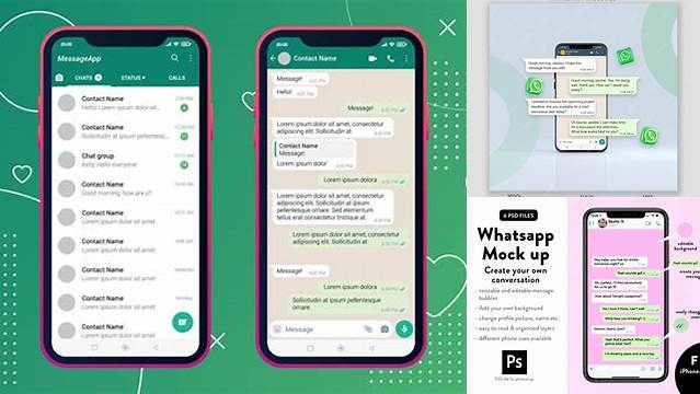 1859+ Whatsapp Chat Mockup Include TIFF